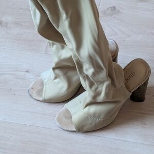 Elegant Cream High Heel Boots